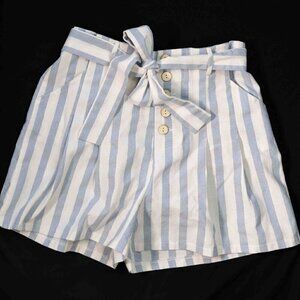 NWT Womens Striped shorts wide leg highwaist size M Francescas